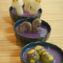 紫芋のお汁粉に・・・浮かぶ白玉