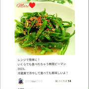 クックパッド「レンジで簡単☆無限ピーマン2023」のつくれぽが公開されました、ダンスフェス。