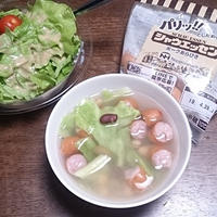 レンチンで！ #シャウエッセン と豆と春キャベツのスープ #日本ハム