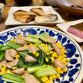 【子どもが喜ぶ】小松菜とソーセージとコーンの牡蠣だし醤油炒めは旬のおいしさ！