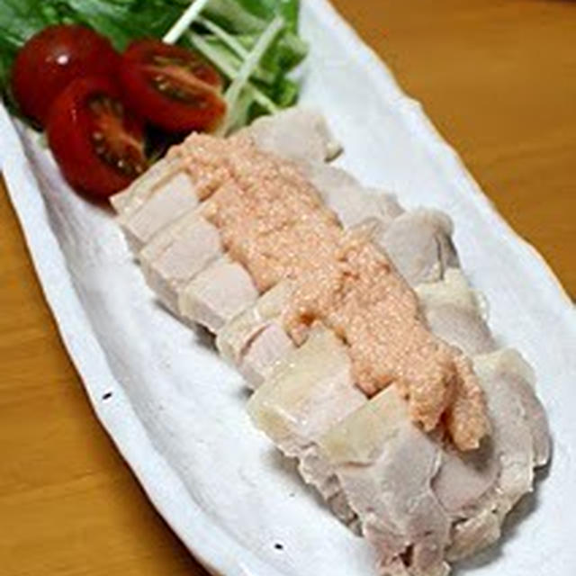 蒸し鶏 ＆ 明太子マヨソース