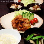 鶏の唐揚げと里芋の田楽など