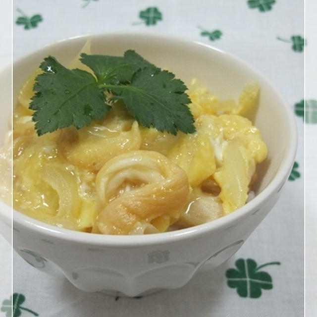 レンジで作る、麩入りふわふわ他人丼