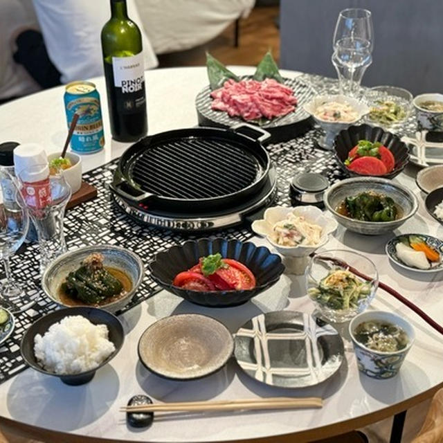 薄切り肉の焼肉が食べやすい♪