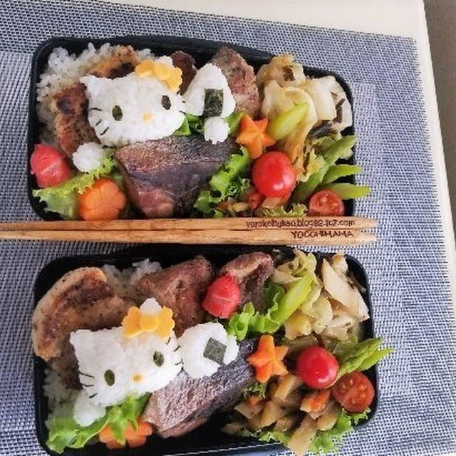 キティちゃんこむすび弁当♪＆いかのバター醤油マヨ焼きレシピ♪