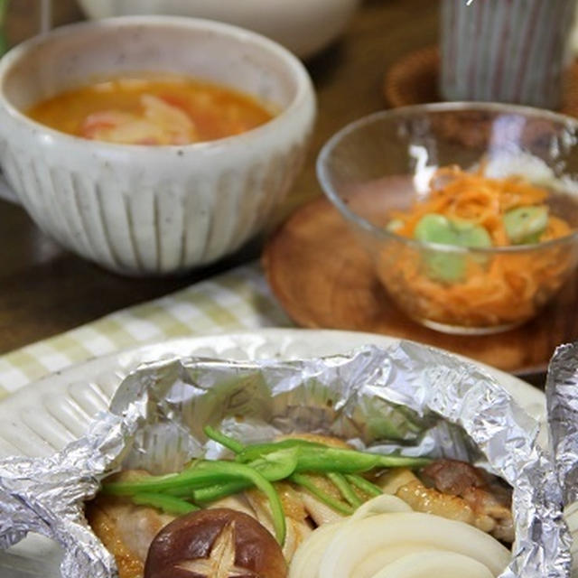 やきとり味・鶏と野菜のホイル焼き。