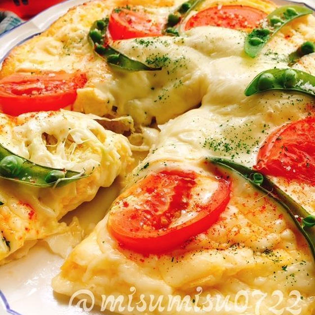 生地がチーズと卵【低糖質ピザ】キャベツのチーズドームピザ