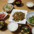 昨夜は豚とキャベツの甘辛炒めやレンコンの煮物など～