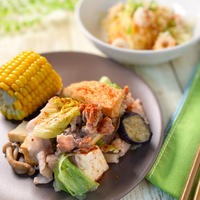 1人分86円♪見切り品で！厚揚げと豚肉とレタスの炒め物