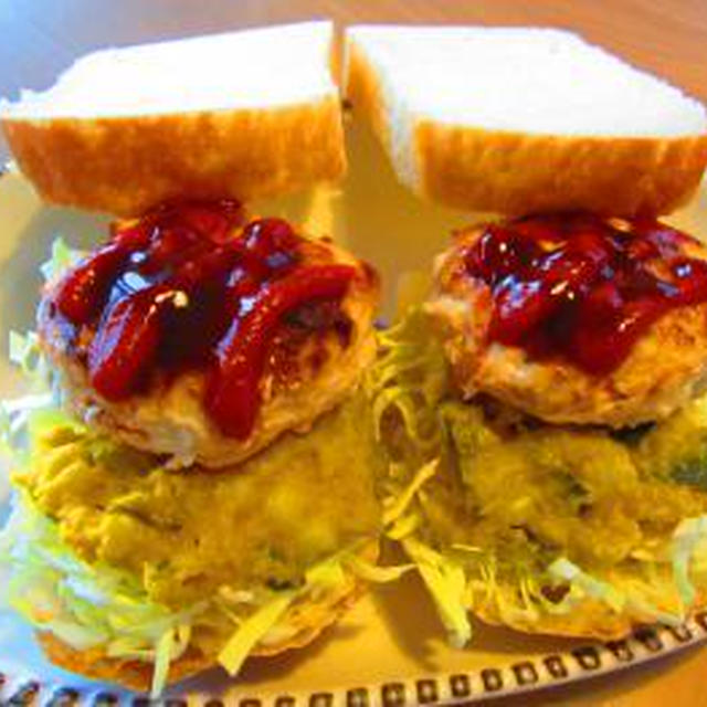 ﾐﾆ食ﾊﾟﾝでﾊﾝﾊﾞｰｸﾞｻﾝﾄﾞ♪塩ﾊﾟﾝ♪