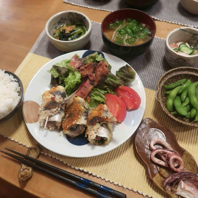 半額でGET！した鰯で”明太子巻”　と　令和の家庭菜園♪