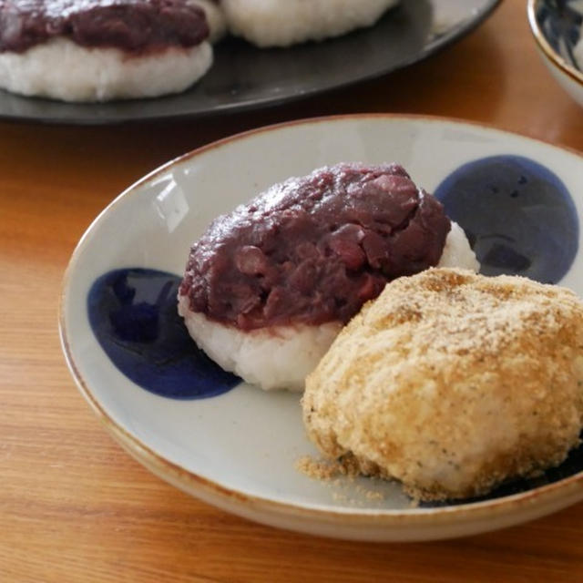 父の日は小豆を煮ておはぎ作り