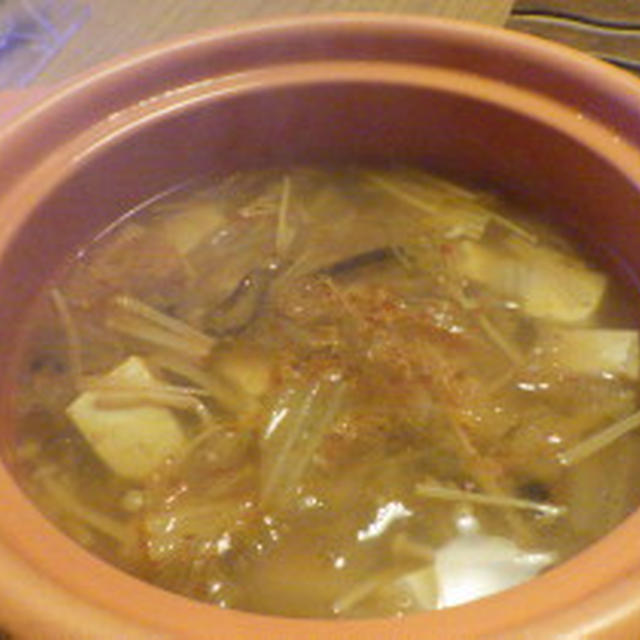 キムチ豆腐スープ　あったまります♪