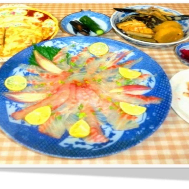 石垣鯛のお造りと粗煮