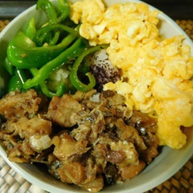 鯖缶で三色丼☆