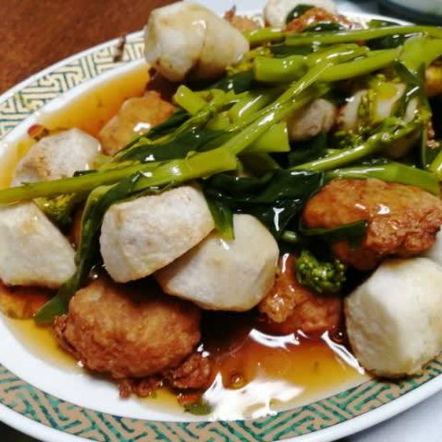 里芋と豚🐷団子の餡掛けオイスターソース