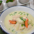 冬野菜とお肉の相性抜群おだしレシピ｜だし香るチキンとかぶの豆乳スープ