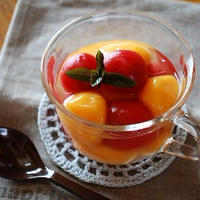 もちもち野菜白玉＆トマトのコンポート