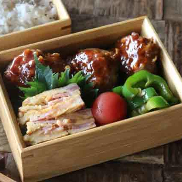コスパ抜群！混ぜて焼くだけ！モヤシとひき肉のお焼き弁当