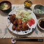 豚肉と玉ねぎの串カツ・ささみカツの晩ご飯　と　アゲラタムの花♪