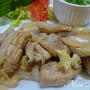 鶏肉と新玉葱のポン酢炒め