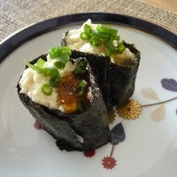 白子みたい！？　のっけてジュレを使った豆腐の軍艦巻