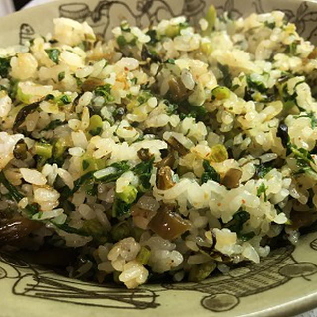 高菜漬けをチャーハン・お豆腐にのせて♪