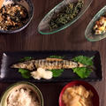 秋刀魚、ハニーマスタードサラダ、水菜の胡麻和え