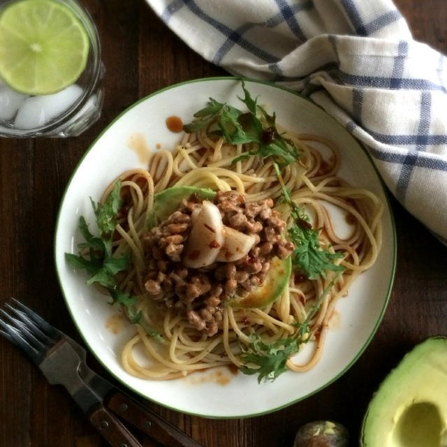 Avocado Soy Bean Pastaアボカド納豆パスタ