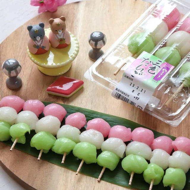 市販の三色団子をミニサイズにする方法