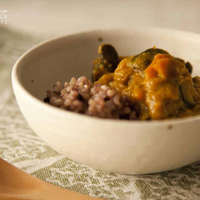 干し野菜の、かぼちゃカレー。