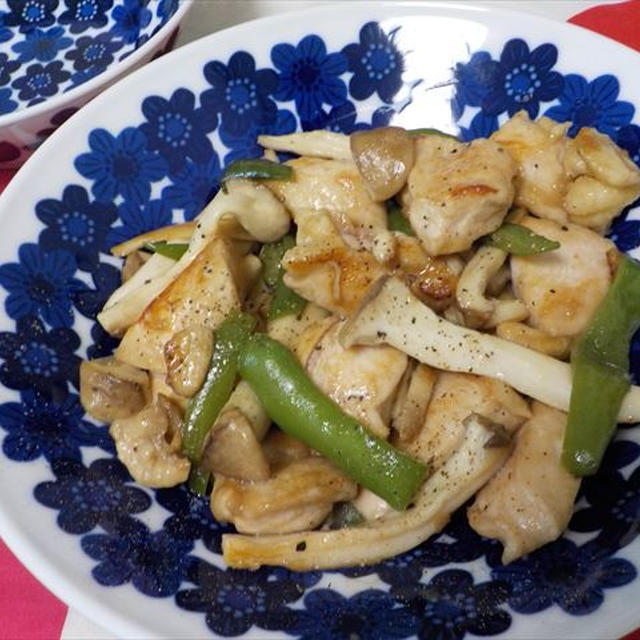 鶏むね肉とエリンギのバター醬油ソテー