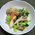 小松菜と舞茸の辛子明太子和え、冷凍食品の小籠包