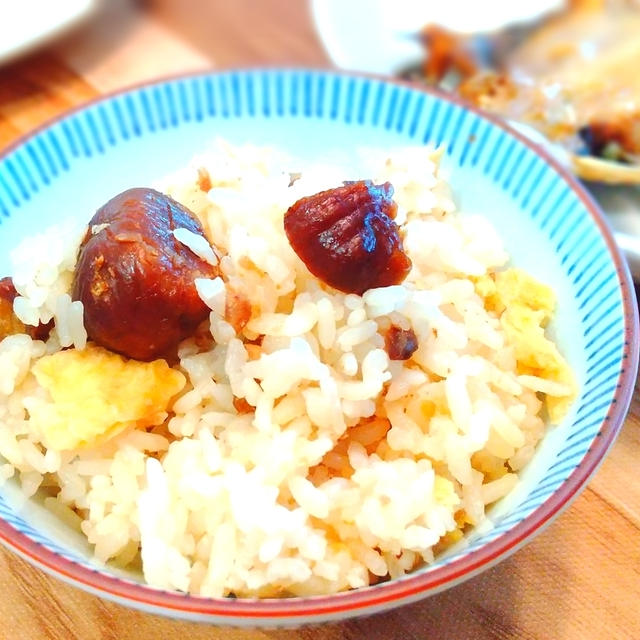 むき甘栗で栗ご飯☆ダイソーの有機甘栗☆