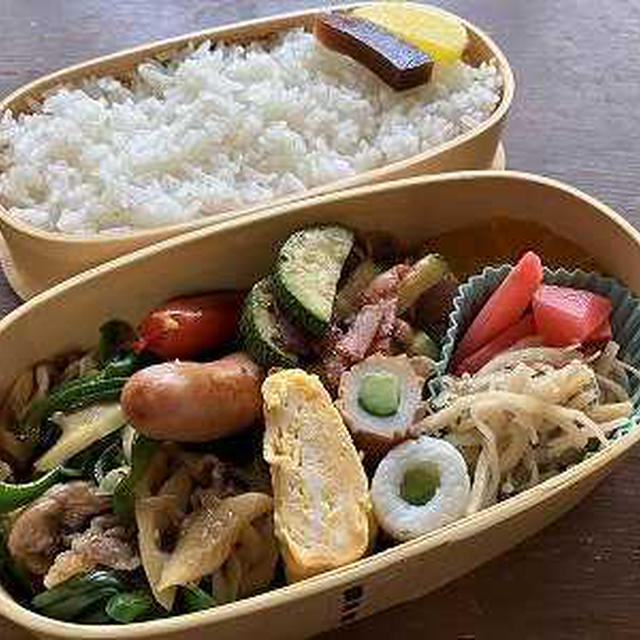 チンジャオロース弁当。実山椒の醤油漬け