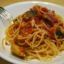 鯖のトマトソースのスパゲッティーニ