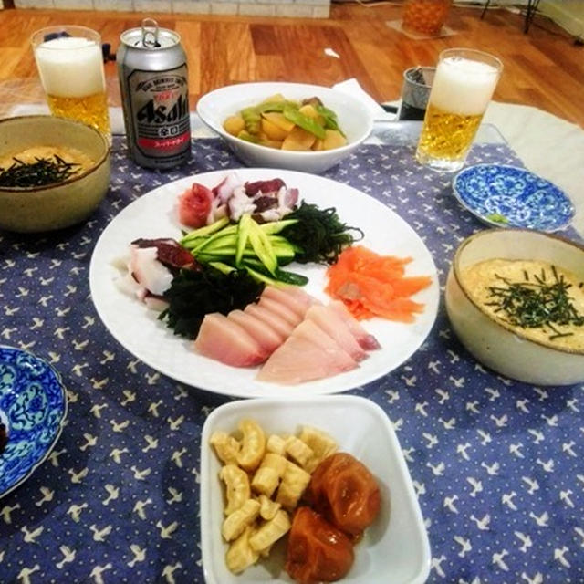 仲が悪い癖にボールは同じところで飛んでいく ～ ビールと赤ワインの夕ごはん