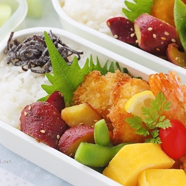 エビフライ＋チキンカツの作り置き弁当｜寝る前の準備の様子