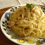 白菜とベーコンのクリームパスタ。