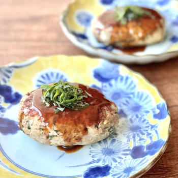 【大葉と椎茸の豆腐ハンバーグ】水切り不要でふっくらジューシー♡