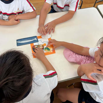 三鷹若葉幼稚園様食育レッスン「あいさつ・配膳」