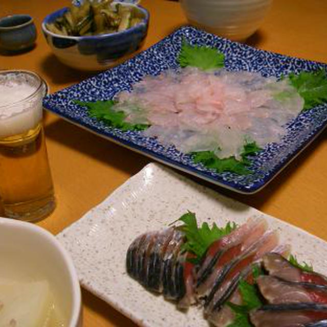 ウマヅラハギの薄造り　肝といっしょに