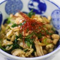 鶏皮と長ねぎ(青い部分)の甘辛炒め