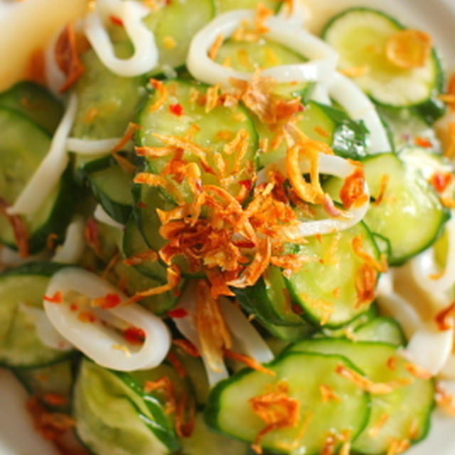 ベトナム風 やりいかと胡瓜の酢の物 スウィートチリソース風味