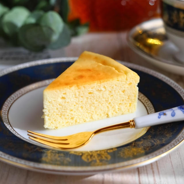 うまっ！カスタード入りスフレチーズケーキ❁