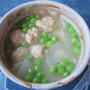 鶏団子とグリーンピースのスープ　　5・11・2011