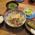 肉豆腐＆豚汁の晩ご飯　と　多聞寺の杜若♪