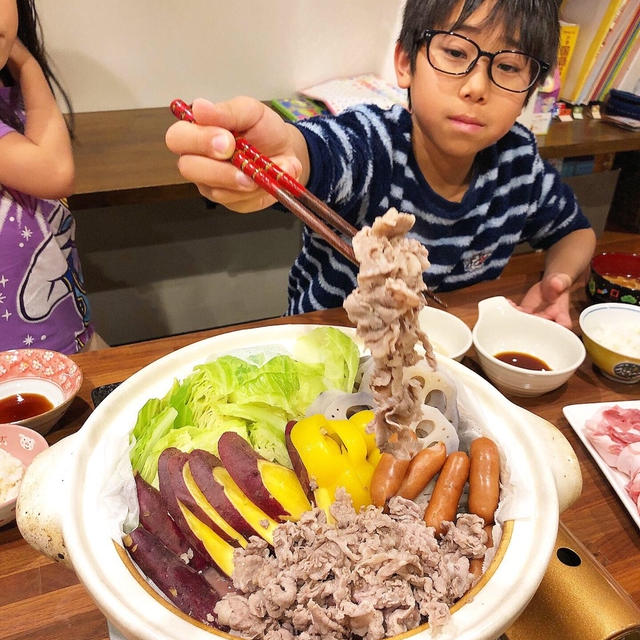 晩御飯は蒸ししゃぶです！