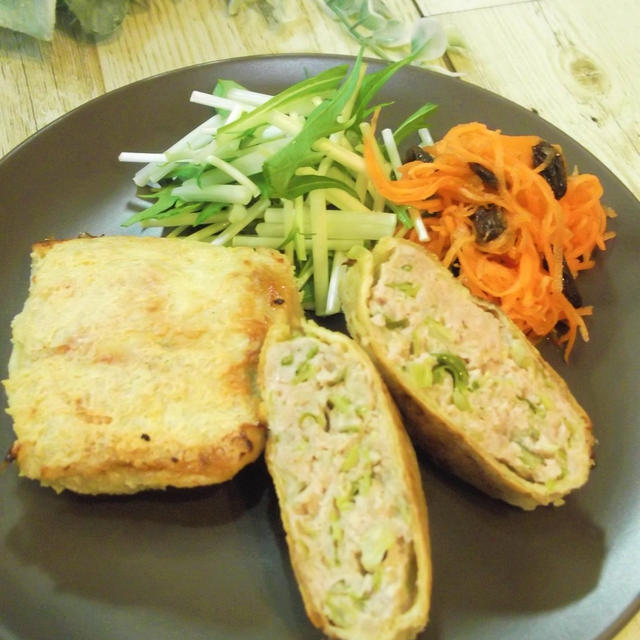 【詰めて焼くだけ！】薄揚げでキャベツメンチ風＆Zoomデビュー