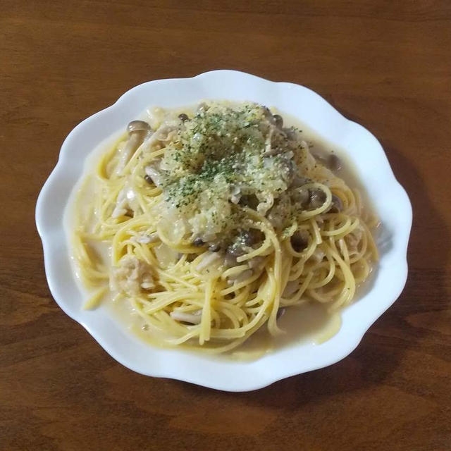 帆立ときのこのクリームパスタ